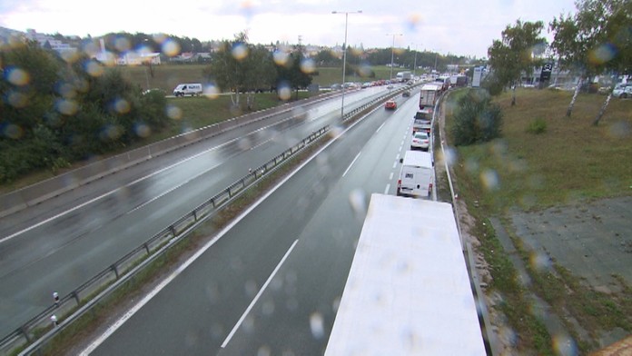 Dopravná situácia pri Nitre.