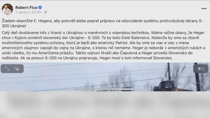 Robert Fico môže mať problémy kvôli zverejneniu videa presunu S-300 na Ukrajinu. Polícia už koná