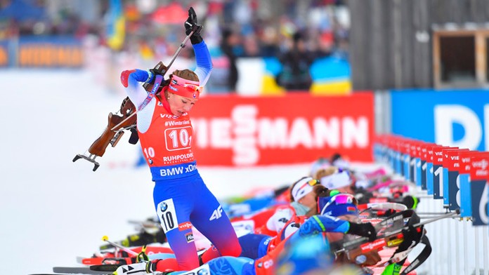 Biatlonistka Terézia Poliaková v štafete v Ruhpoldingu