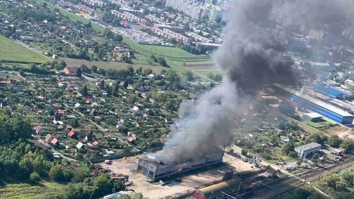 Požiar haly v Trebišove