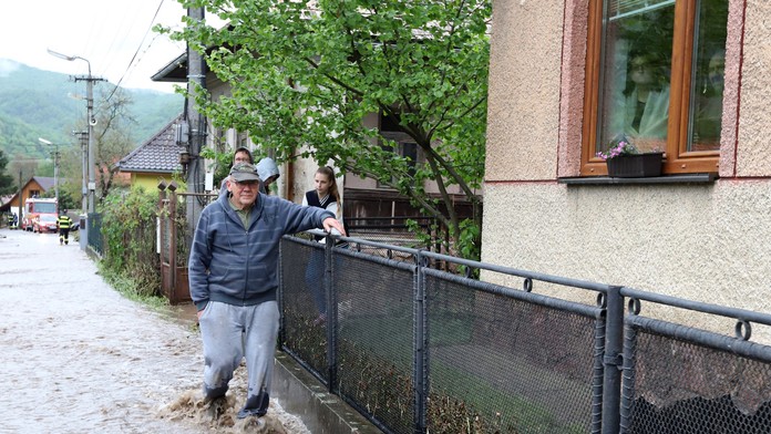 Povodeň v Rudne nad Hronom.