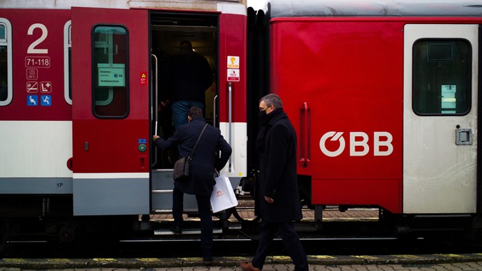 Štrajk rakúskych železničných zamestnancov.