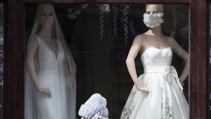 Vstup do "Červenej zóny COVID-19" vo Fakultnej nemocnici v Trnave.