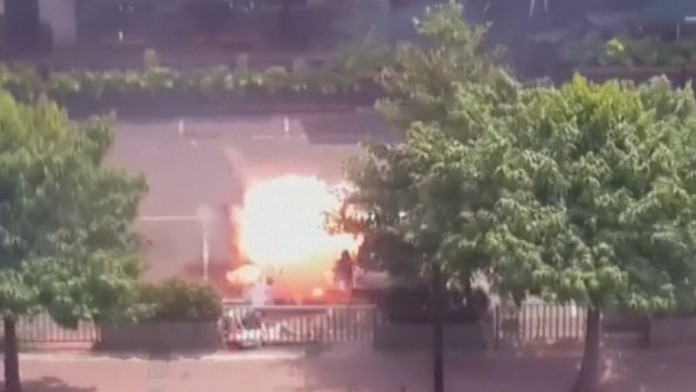 Okamih výbuchu v Jakarte.