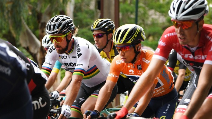 Peter Sagan v pelotóne počas druhej etapy Tour Down Under.