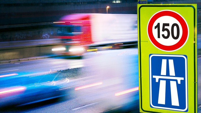 Maximálna povolená rýchlosť 150 km/h