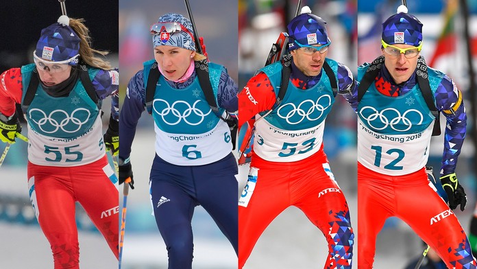 Slovenská mixovaná štafeta v Pjongčangu.