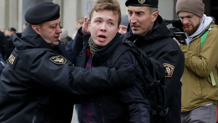 Novinár Raman Pratasevič na archívnej snímke.