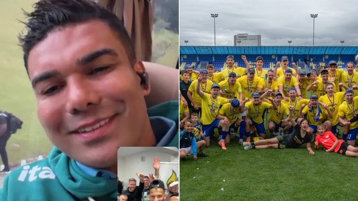 Futbalisti Humenného oslavovali aj s Casemirom