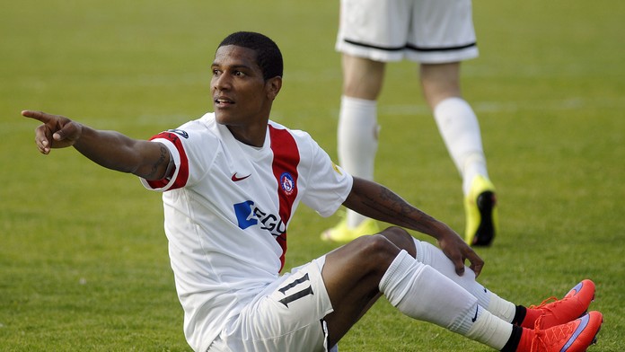 Útočník Trenčína Jairo v zápase s Banskou Bystricou.