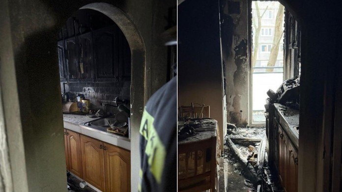 Požiar bytu v Ružinove.