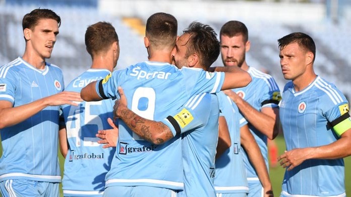 Strelec úvodného gólu Andraž Šponar v odvetnom zápase 1. predkola Európskej ligy.