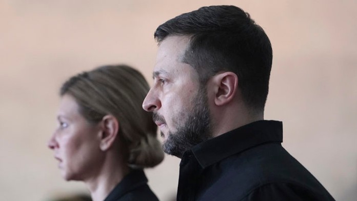 Vododymyr Zelenskyj s manželkou.