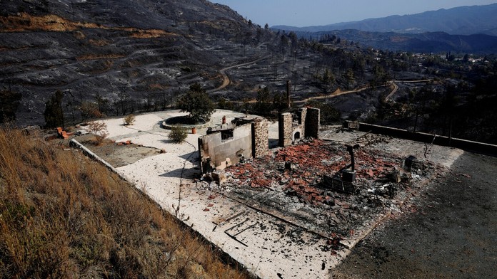 Zhorený dom na Cypre.