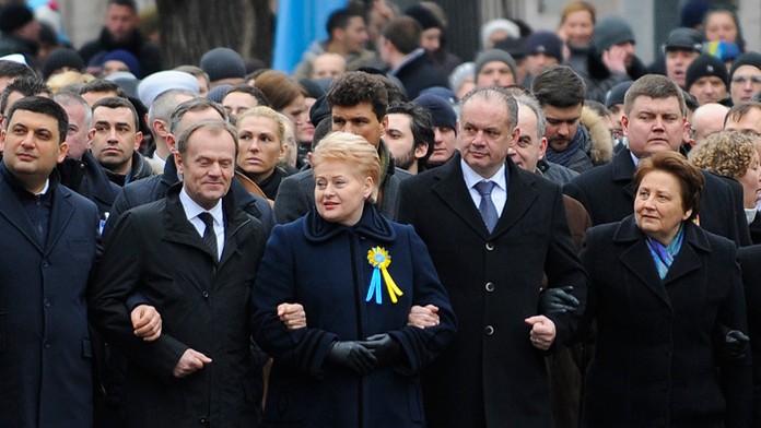 Prezident Andrej Kiska počas Pochodu dôstojnosti v Kyjeve.