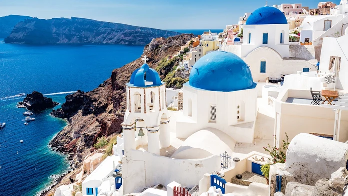 Ostrov Santorini v Grécku