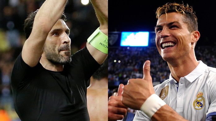 Brankár Juventusu Gianluigi Buffon a útočník Realu Madrid Cristiano Ronaldo.