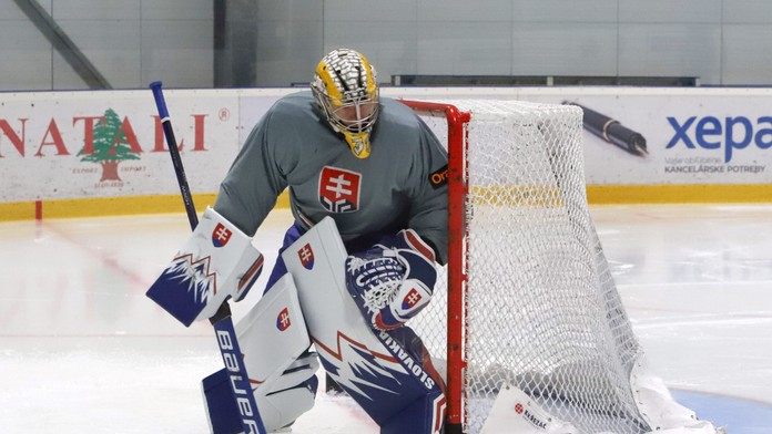 Tréning  slovenskej hokejovej reprezentácie do 20 rokov pred prípravou na juniorský svetový šampionát vo Švédsku.