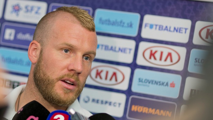 Adam Nemec na zraze pred kvalifikačným zápasom na EURO 2016 proti Macedónsku.