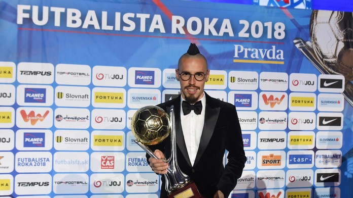 Radosť hráčov Košíc po výhre v 5. zápase štvrťfinále proti Popradu.