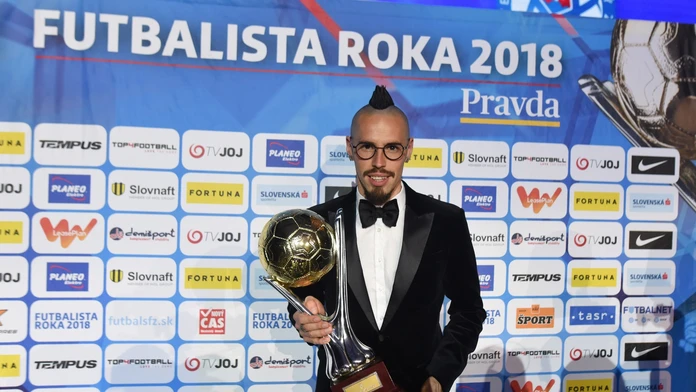 Radosť hráčov Košíc po výhre v 5. zápase štvrťfinále proti Popradu.