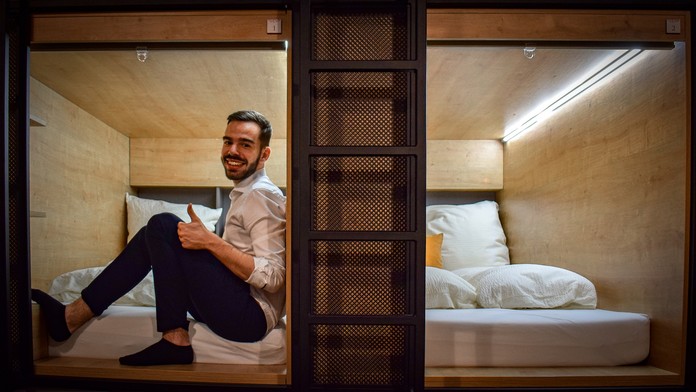 Kapsulové ubytovanie.