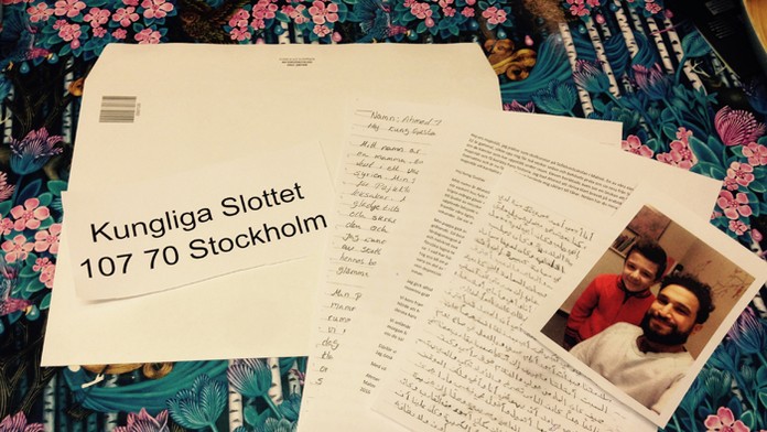List 12-ročného Sýrčana, ktorý napísal švédskemu kráľovi Karolovi XVI. Gustávovi v Malmö