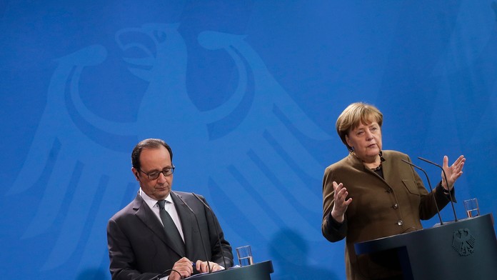 Angela Merkelová a Francois Hollande. 