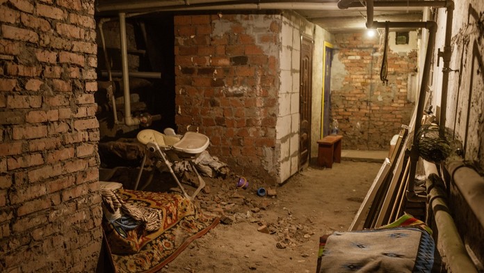 Kryt pred vojnou na Ukrajine.