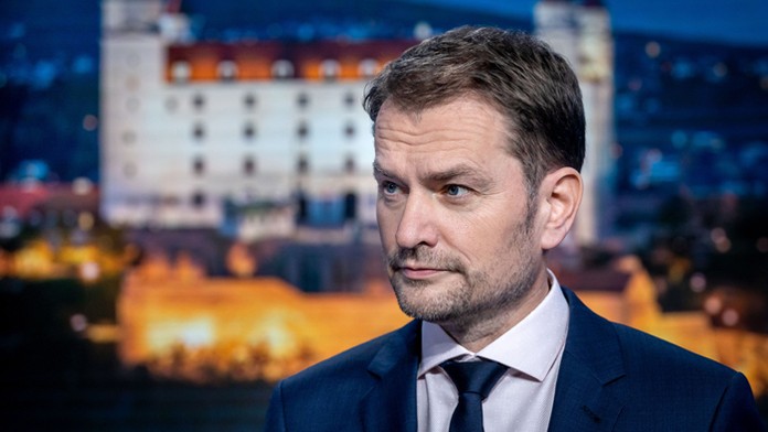 Premiér Peter Pellegrini (Smer-SD) v štúdiu TV Markíza pred volebnou diskusiou.