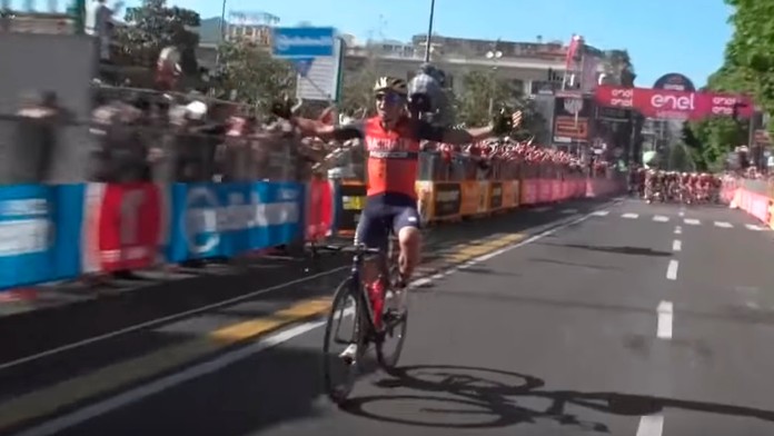 Slovinec Luka Pibernik si myslel, že vyhral etapu.