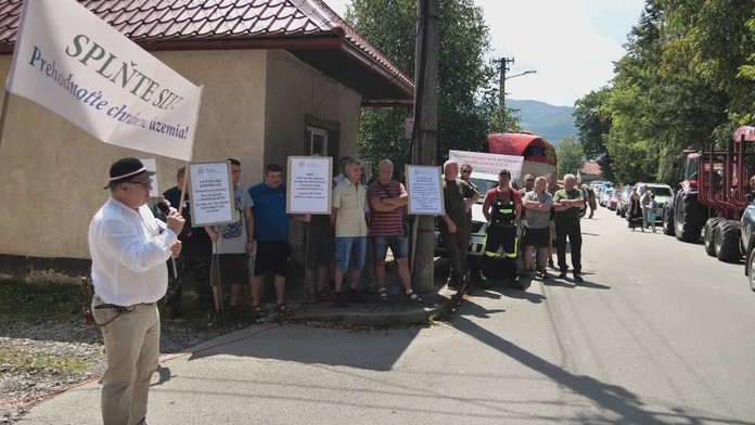 Protest lesníkov.