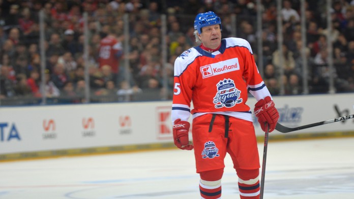 Petr Klíma počas zápasu legiend Česko - Slovensko