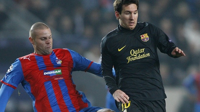 David Bystroň a Lionel Messi.