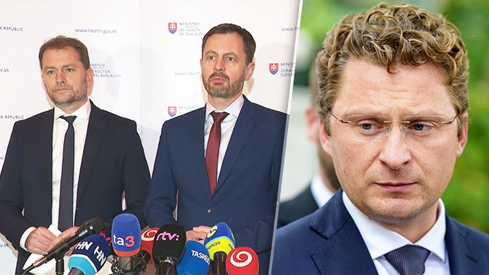 Igor Matovič, Eduard Heger a Peter Visolajský.