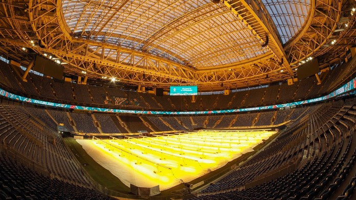 Futbalový štadión v Petrohrade.