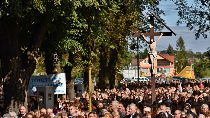 Na snímke veriaci počas Národnej púte k Sedembolestnej Panne Márii.