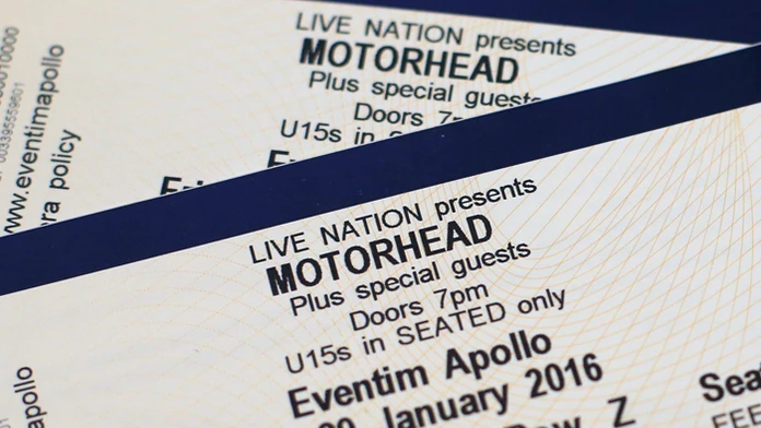 Lístky na koncert skupiny Motörhead.