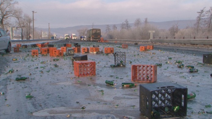 Pivo na ceste medzi Prievidzou a Handlovou.