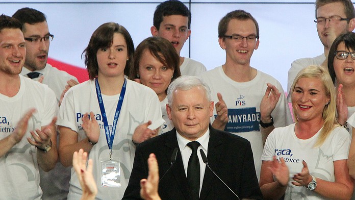Líder opozičnej konzervatívnej strany Právo a spravodlivosť Jaroslaw Kaczynski.