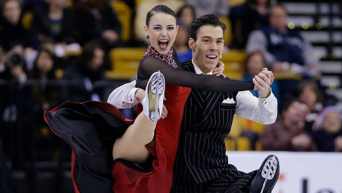 Federica Testová a Lukáš Csölley na MS počas krátkeho programu.