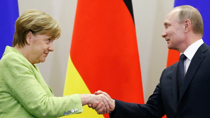 Stretnutie Angely Merkelovej a Vladimíra Putina.