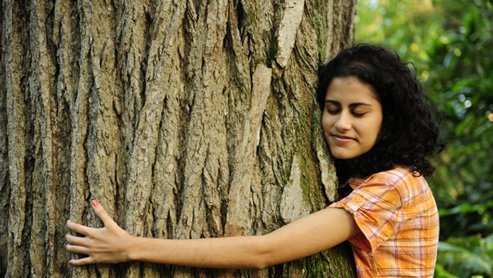 Objímanie stromu.
