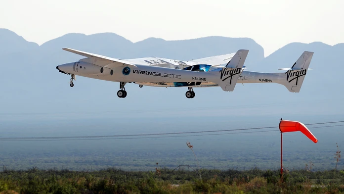 Vzlet raketoplánu spoločnosti Virgin Galactic.