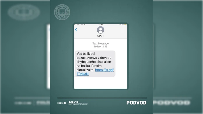 Podvodná SMS správa.