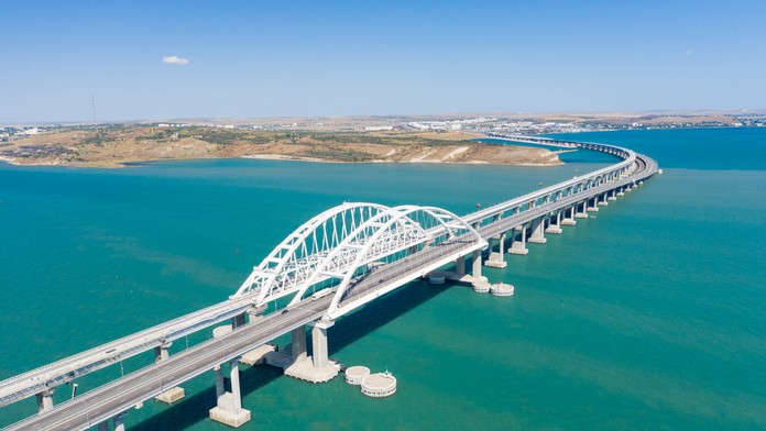 Kerčský most, ktorý spája Rusko s Krymom
