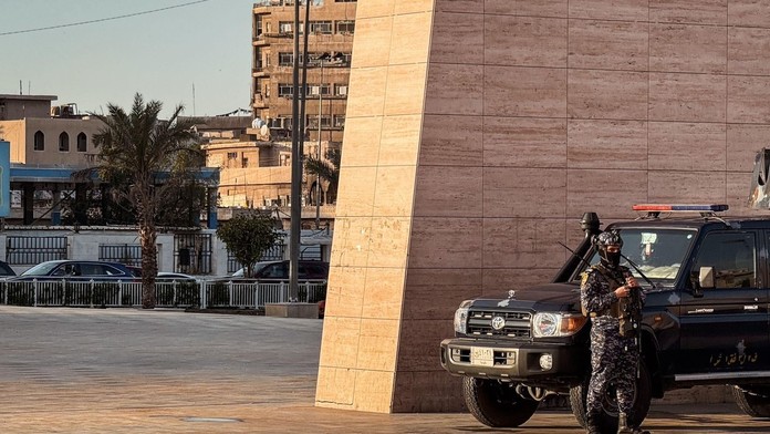 Policajná hliadka v Bagdade. Ilustračná snímka. 