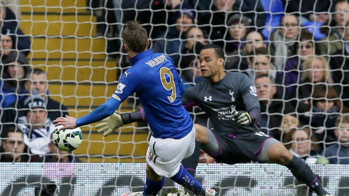 Hráč Leicesteru Jamie Vardy na archívnej snímke.