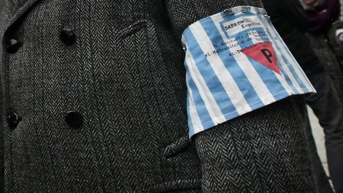 Páska väzňa z nacistického koncentračného tábora Auschwitz pri Osvienčime.