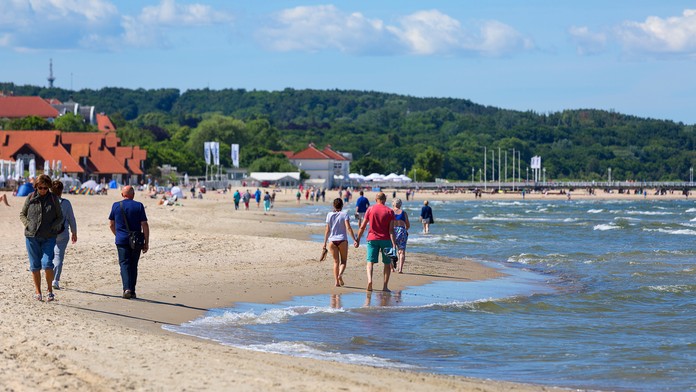 Pláž pri Baltskom mori v Poľsku